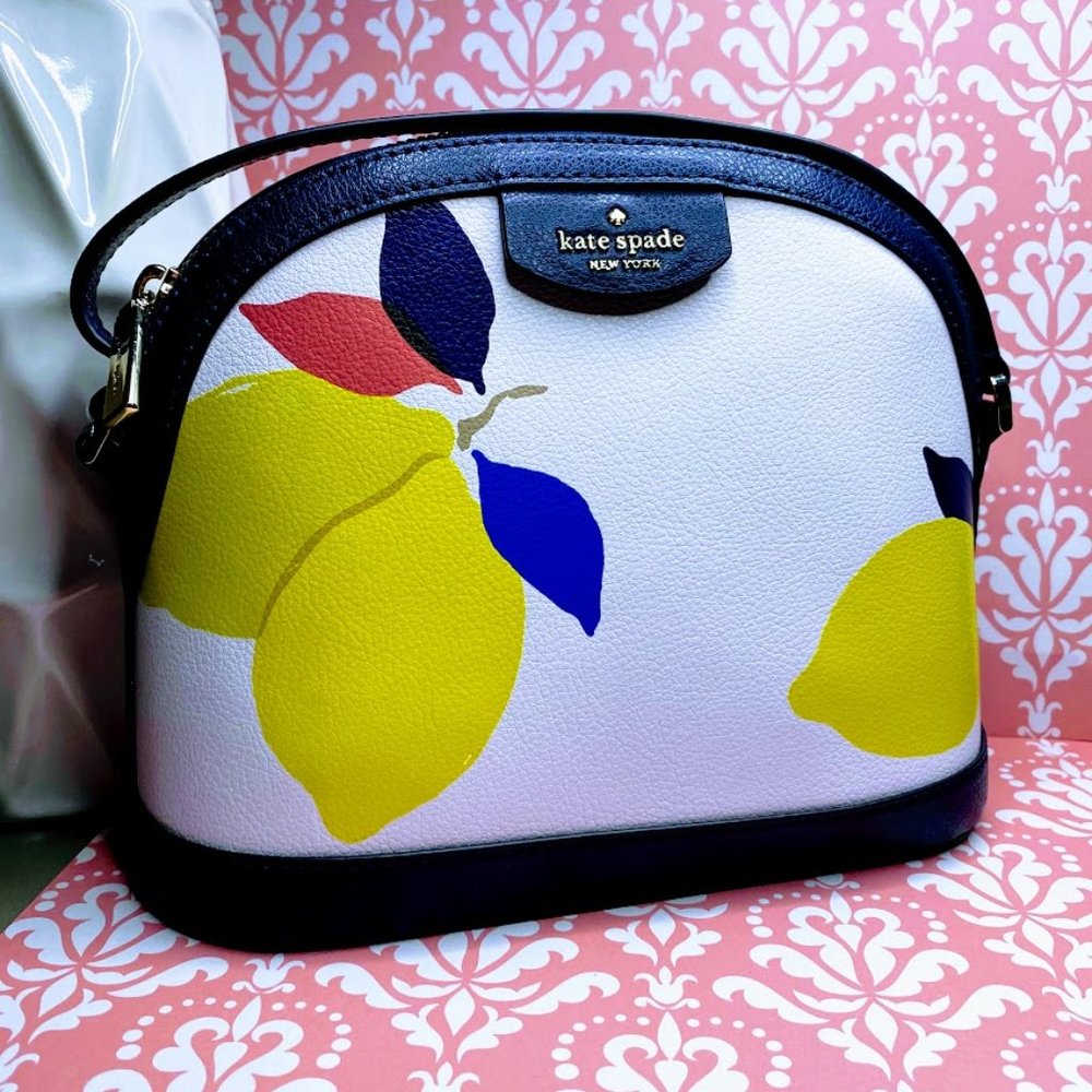 Kate Spade White Lemon Zest X-Large Dome Crossbody